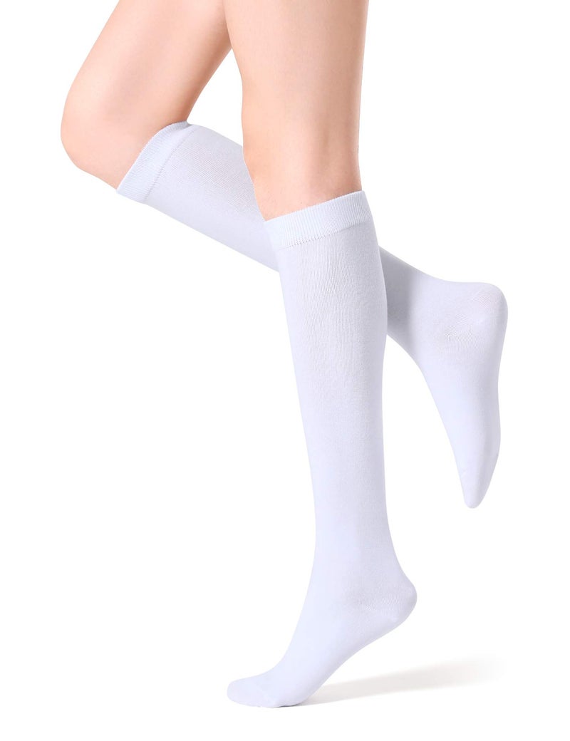 FITRELL 4 Pack Women's Knee High Socks Outdoor Sports Athletic Socks Casual Tube, White - Image 4