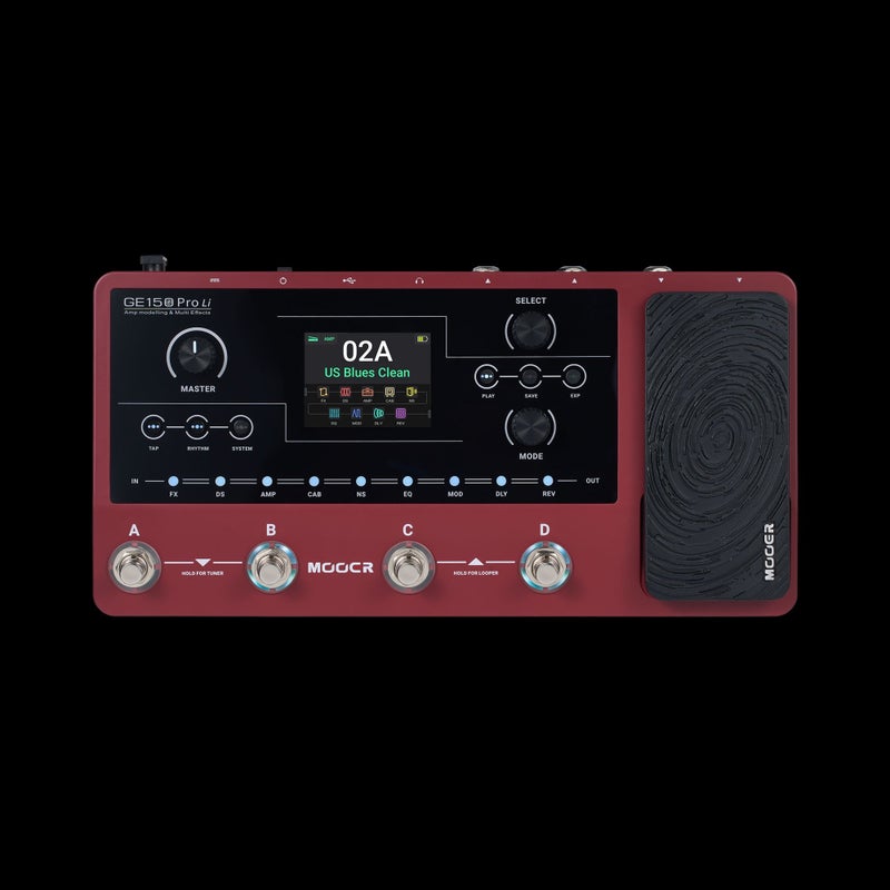 MOOER GE150 Pro Li Guitar Multi Effects Pedal, Built-in 2000mAh Lithium Battery, 55 Amp Models, 80s Stereo Looper, Drum Machine, Support IR Loading, OTG  Recording - Image 3