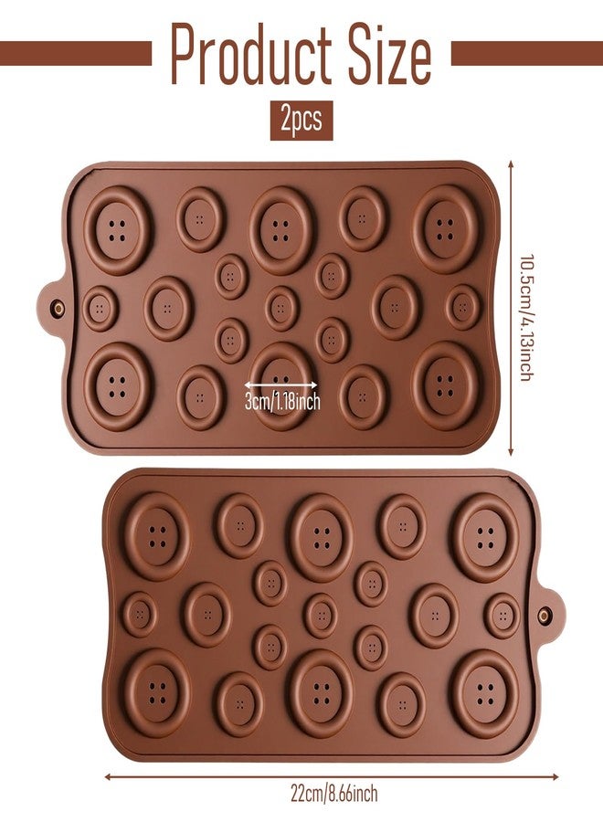 Qulkws 2 Pcs Button Silicone Chocolate Molds Candy Silicone Molds Button Silicones Mold Resin Jewelry Mold Epoxy Resins Moldes for Chocolate Cake Decoration DIY Crafts - Image 2