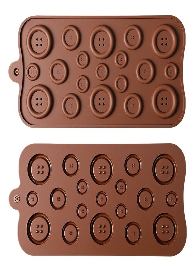 Qulkws 2 Pcs Button Silicone Chocolate Molds Candy Silicone Molds Button Silicones Mold Resin Jewelry Mold Epoxy Resins Moldes for Chocolate Cake Decoration DIY Crafts - Image 1