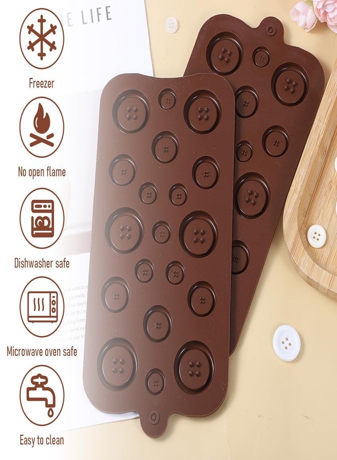 Qulkws 2 Pcs Button Silicone Chocolate Molds Candy Silicone Molds Button Silicones Mold Resin Jewelry Mold Epoxy Resins Moldes for Chocolate Cake Decoration DIY Crafts - Image 4