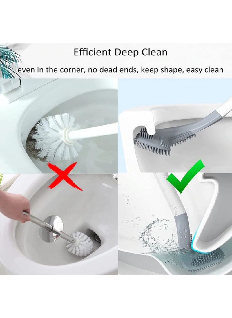 sulfar - Sulfar 2 in 1 Double Hockey Stick Shape Toilet Brush (Multicolour) - Image 1