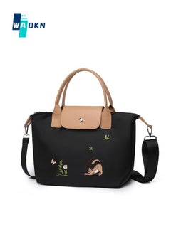 Women's Fashionable and Casual Shoulder Bag, Ladies Simple and Practical Nylon Handbags Tote Bags Clutch Bag, Soft Adjustable Shoulder Strap Crossbody Bags Sling Bag Side Bag Carry Bag(Black)