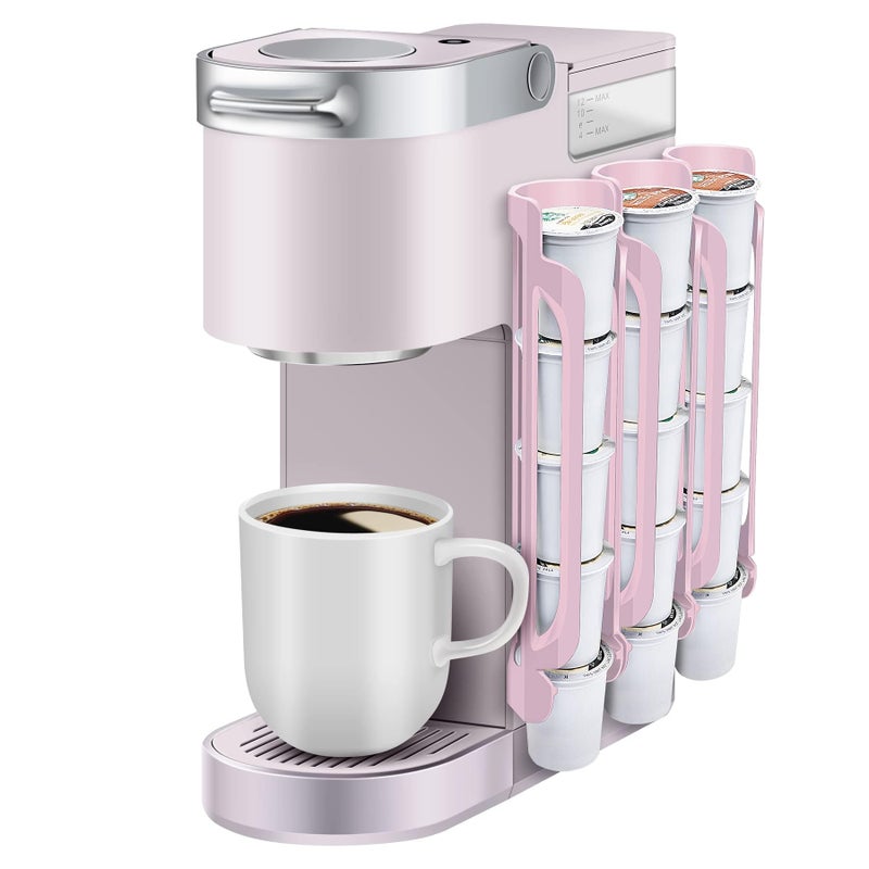 K Cup Holder for Keurig Coffee Pod Holders for Counter Small Space Kcup holders for Wall Mount 3 Pink