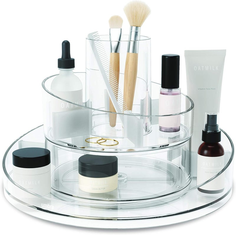 UMBRA Cascada Rotating Cosmetics Organizer, Clear - Image 1
