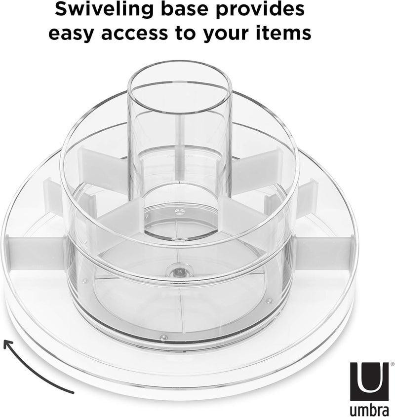 UMBRA Cascada Rotating Cosmetics Organizer, Clear - Image 2