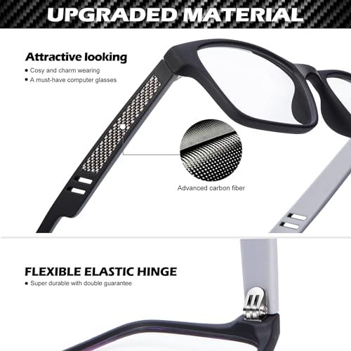 ANYLUV Blue Light Blocking Glasses for Men Women Lightweight Computer Gaming Glasses Anti Eye Strain Rectangle Frame - Image 3