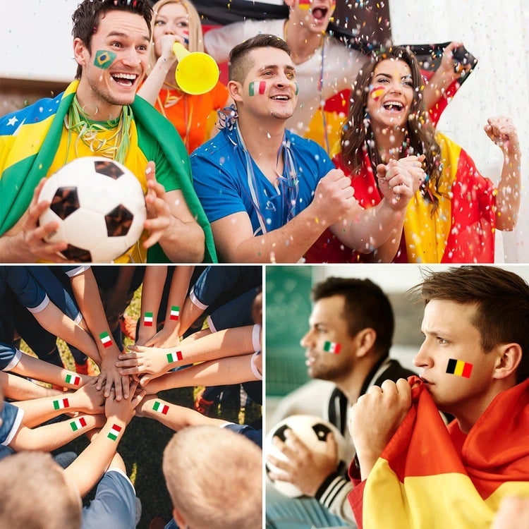 XY 2026 Cross-Border Supply World Cup National Flag Tattoo Stickers, Event Cheerleading Stickers, Football Face Tattoo Stickers, Customization - Image 3