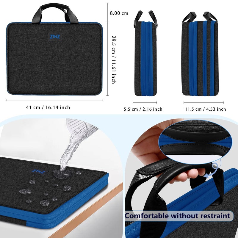 ZINZ Slim Expandable Laptop Case 15.6 Inch Sleeve Upgraded Protective Durable Recycled Carrying Case Compatible with MacBook 15" & 16" and Most 15" 15.6" 16" Notebook,B01K03 - Image 3