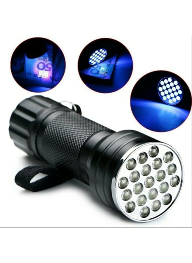 Gaman UV Flashlight 21 LED Amber, Oltu Stone Control-Ultraviolet Purple Color Flashlight PM-6351  - Image 1