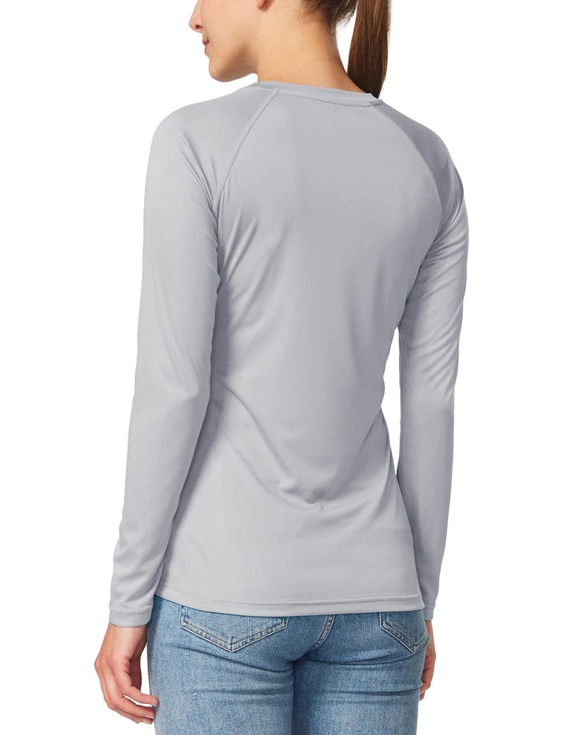 baleaf Women's Rash Guard Long Sleeve UPF 50+ Sun Shirts Lightweight Quick Dry Fishing Tops UV Protection Rashguard Swimsuit Swimwear Grey Size M - Image 3