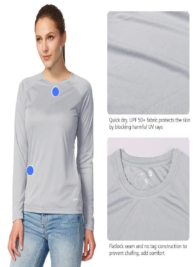 Baleaf BALEAF Women's Hiking Shirts, UPF 50+ UV Shirts Long Sleeve, Sun Protection Lightweight Quick Dry Tops for Fishing Outdoor Grey Size M  - Image 3