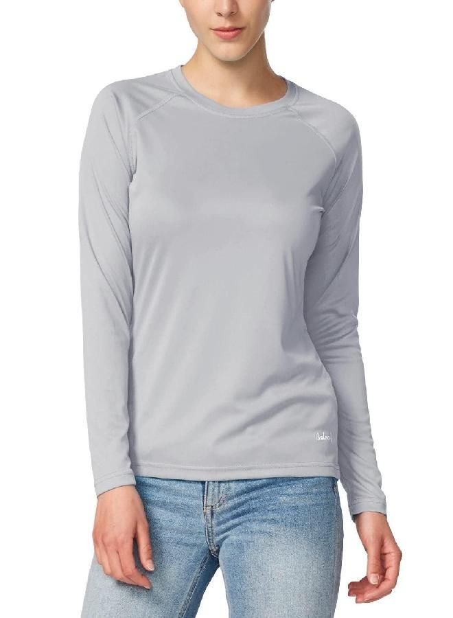 Baleaf BALEAF Women's Hiking Shirts, UPF 50+ UV Shirts Long Sleeve, Sun Protection Lightweight Quick Dry Tops for Fishing Outdoor Grey Size M  - Image 5