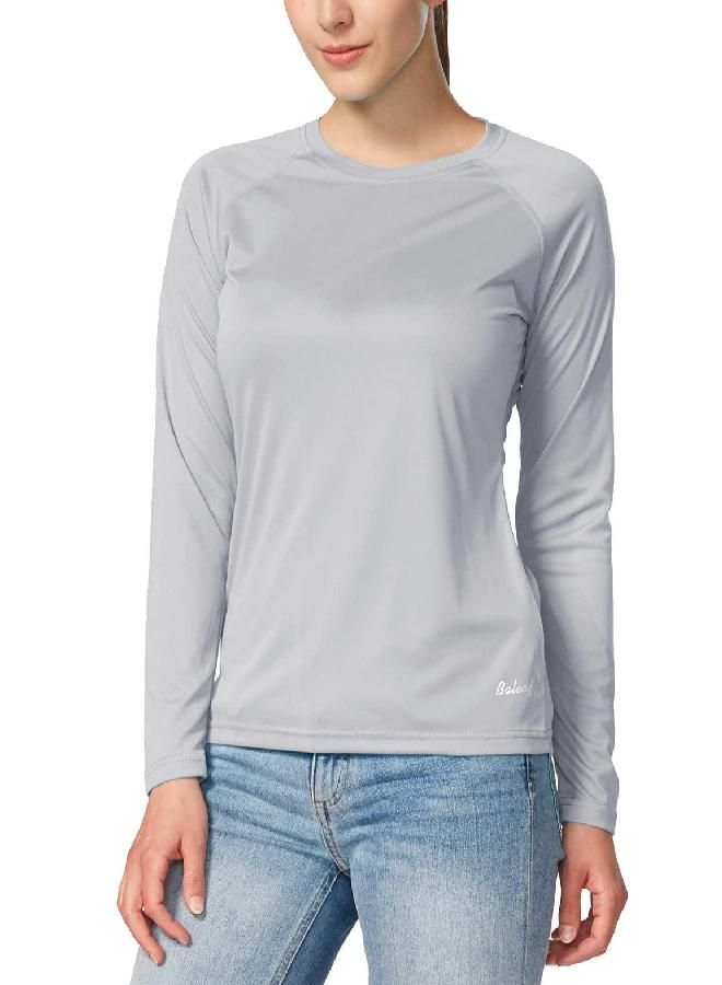 Baleaf BALEAF Women's Hiking Shirts, UPF 50+ UV Shirts Long Sleeve, Sun Protection Lightweight Quick Dry Tops for Fishing Outdoor Grey Size M  - Image 1