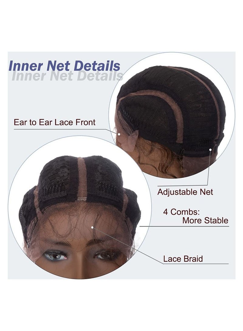 إستيل شعر مستعار أمامي من الدانتيل الصناعي بضفائر 36 بوصة للنساء ذوات البشرة السمراء باروكة كورنو مع 4 خيوط هولندية جدائل شعر مستعار أمامي طويل للغاية مع شعر الطفل مضفر شعر مستعار أسود طبيعي - Image 5