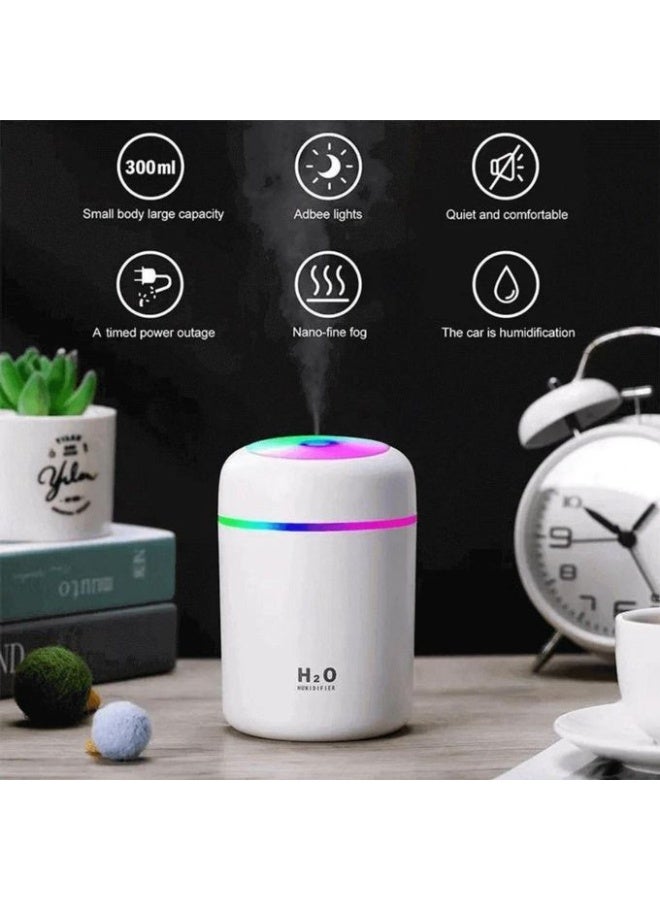Mini USB Air Humidifier with Colorful LED Light - Portable Humidifier for Home, Office & Car - Image 2
