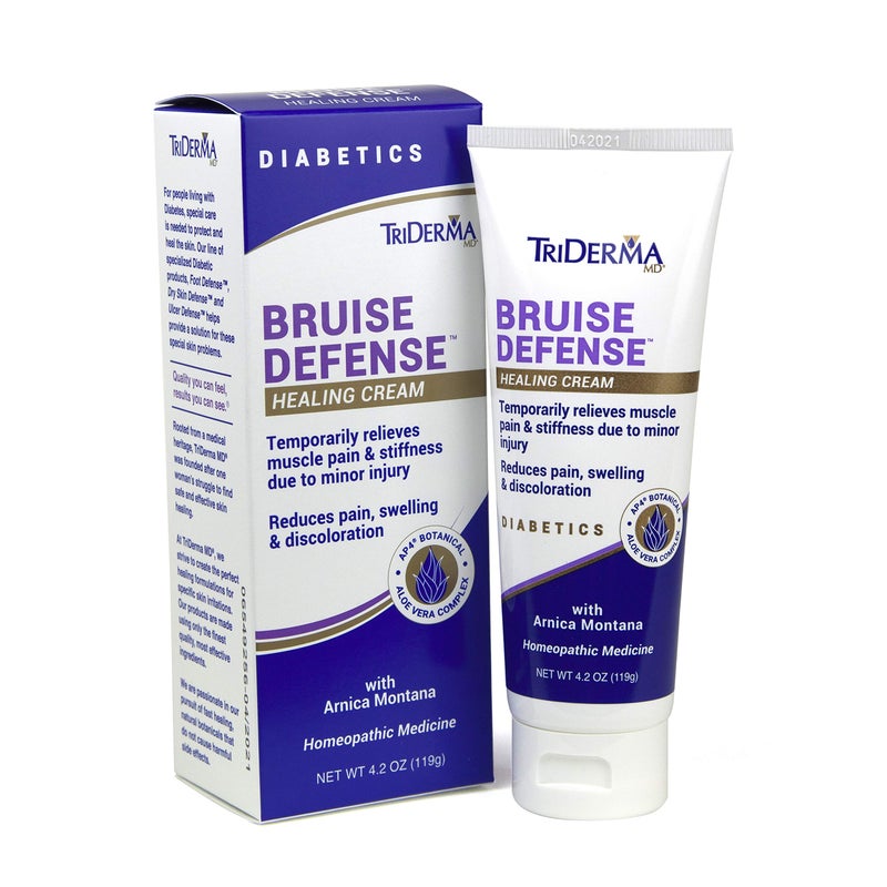 TriDerma Bruise Defense Healing Cream for Those Who Bruise Easily, Rids Discoloration and Bruising with Arnica, AP4 Aloe Vera and MSM, 4.2 oz - Image 1