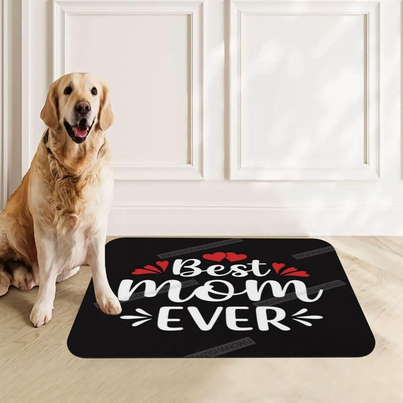 Pet Feeding Mat Absorbent Dog Mat for Food and Water Bowl Dog Accessories Happy Mother's Day Floral Gift for Mom Bp Pet Supplies Dogs Quick Dry Cat Water Dispenser Mats 18X12In - Image 1