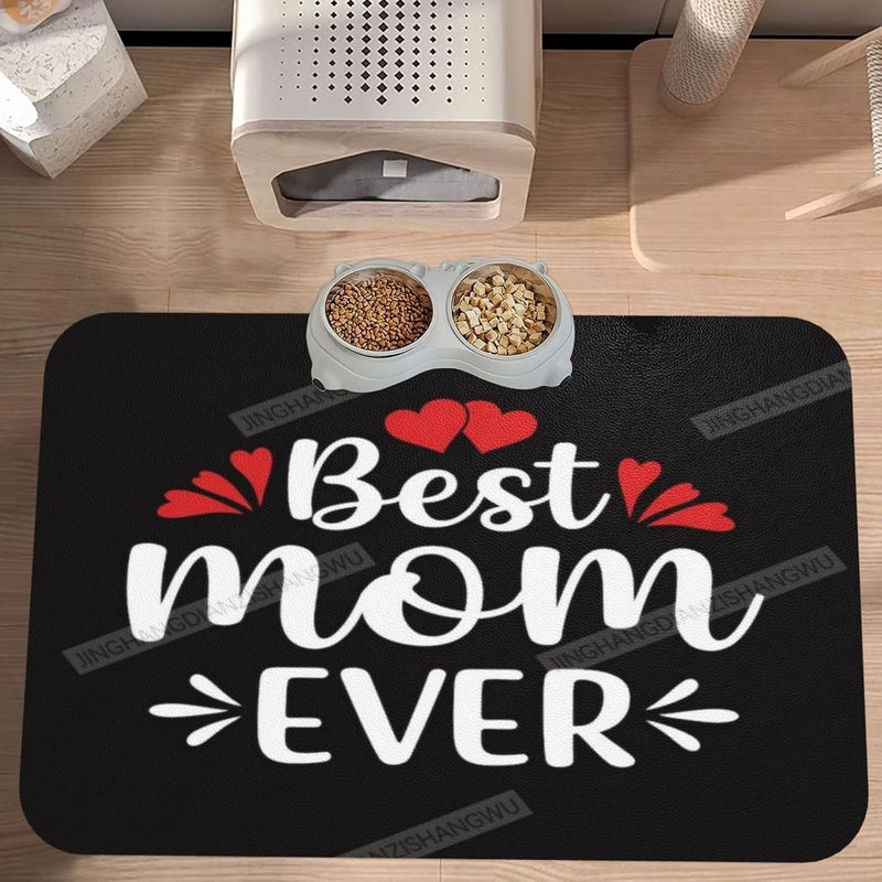 Pet Feeding Mat Absorbent Dog Mat for Food and Water Bowl Dog Accessories Happy Mother's Day Floral Gift for Mom Bp Pet Supplies Dogs Quick Dry Cat Water Dispenser Mats 18X12In - Image 2