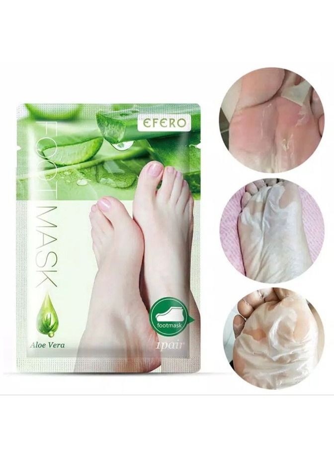 efero 6 Pcs Combo Aloe Vera - Lavender - Peeling and Exfoliating Foot Mask Sock - Image 2