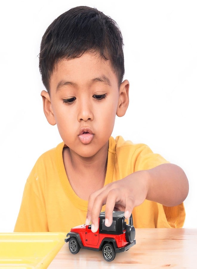 VGRASSP 1:32 Scale Mini Die Cast Thar Style Pull Back Action Car Toy for Kids with Rubber Tires, Realistic Design Openable Doors - Off-Road Scale Model - Color As Per Stock - Image 4