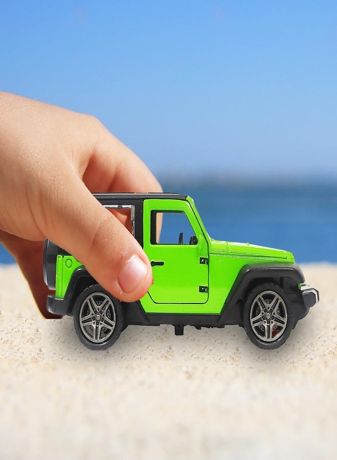 VGRASSP 1:32 Scale Mini Die Cast Thar Style Pull Back Action Car Toy for Kids with Rubber Tires, Realistic Design Openable Doors - Off-Road Scale Model - Color As Per Stock - Image 2