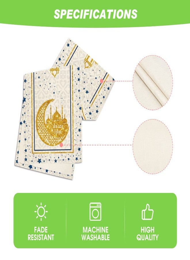 Artoid Mode White Moon Star Gloden Ramadan Table Runner, Seasonal Summer Holiday Kitchen Dining Table Decoration for Home Party Decor 13 x 72 Inch - Image 5