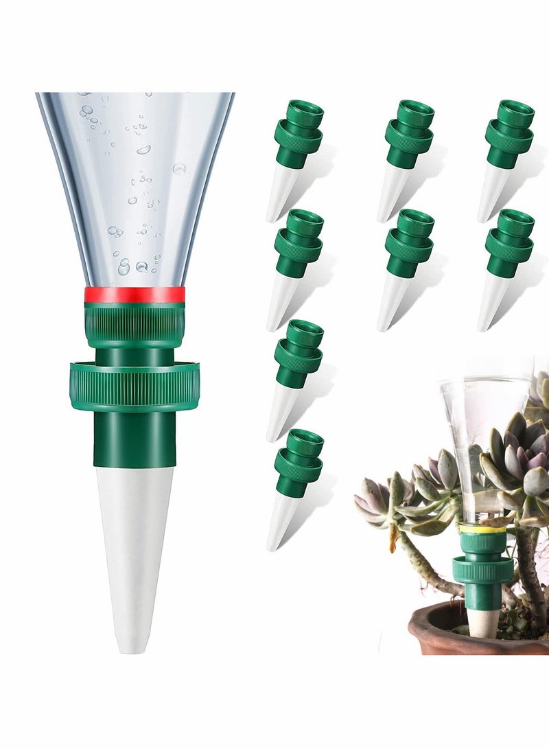SYOSI Bottle Adapter Self Watering Spikes, Plant Watering Spikes Self Watering Spikes to Use with Water Bottles Houseplant Watering Stakes Automatic Irrigation System White, 8 Pack  - Image 1