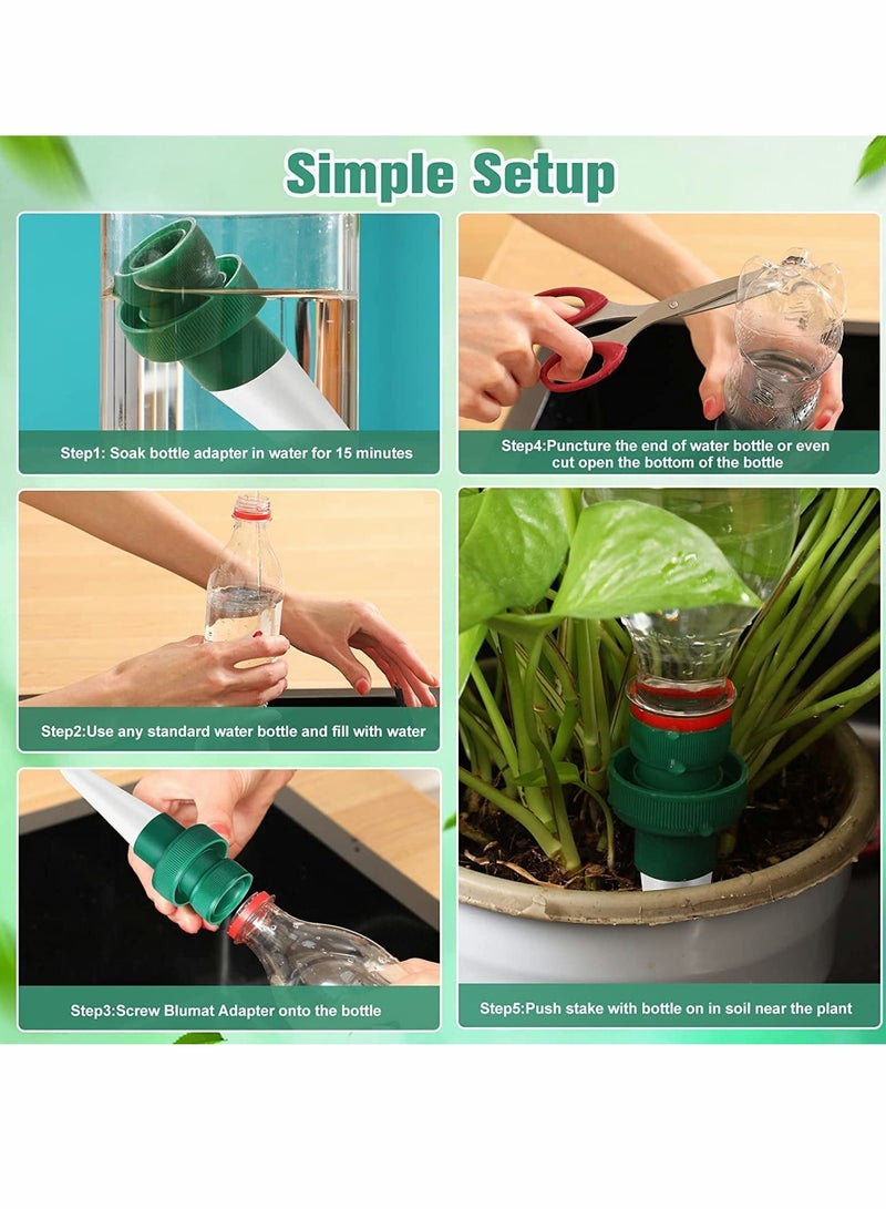 SYOSI Bottle Adapter Self Watering Spikes, Plant Watering Spikes Self Watering Spikes to Use with Water Bottles Houseplant Watering Stakes Automatic Irrigation System White, 8 Pack  - Image 2