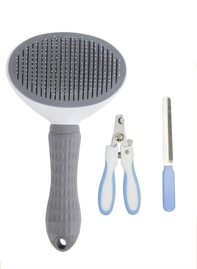 3 قطعة فرشاة القط ، القط مسمار كليبرز ، مع ملف الأظافر كيت ، مناسبة مشط القط والكلب والجرو والحيوانات الأليفة الصغيرة - Image 1