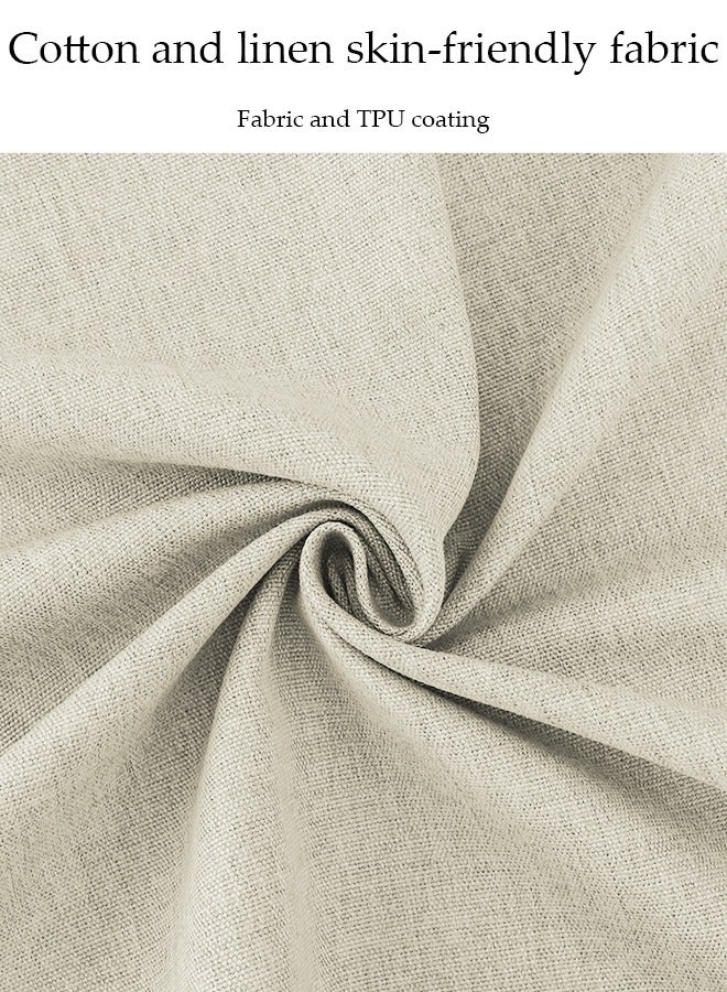 DUNISO مفرش طاولة دائري من القطن والكتان مع طلاء TPU بلون موحد، مقاوم للاهتراء، مضاد للغبار، مقاوم للماء والزيت، مناسب للمطبخ، المطعم، المنزل، الشرفة، التخييم، الدراسة، 110 سم * 110 سم - Image 5