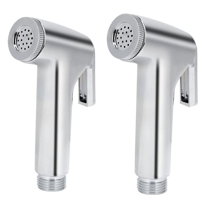 BATH GURU ABS Shattaf Handheld Health Faucet Set Toilet Wash Bidet Jet Spray Gun Shower Head (Chrome Plated) Pack of 2 - Image 1