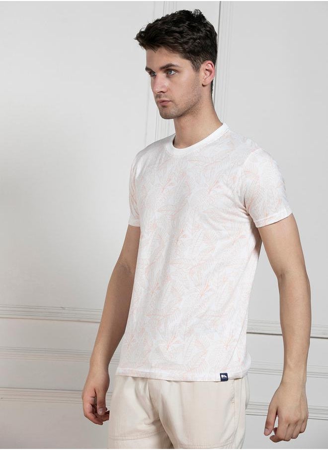 Dennis Lingo Regular Fit All Over Leaf Print T-Shirt by Styli  - Image 3