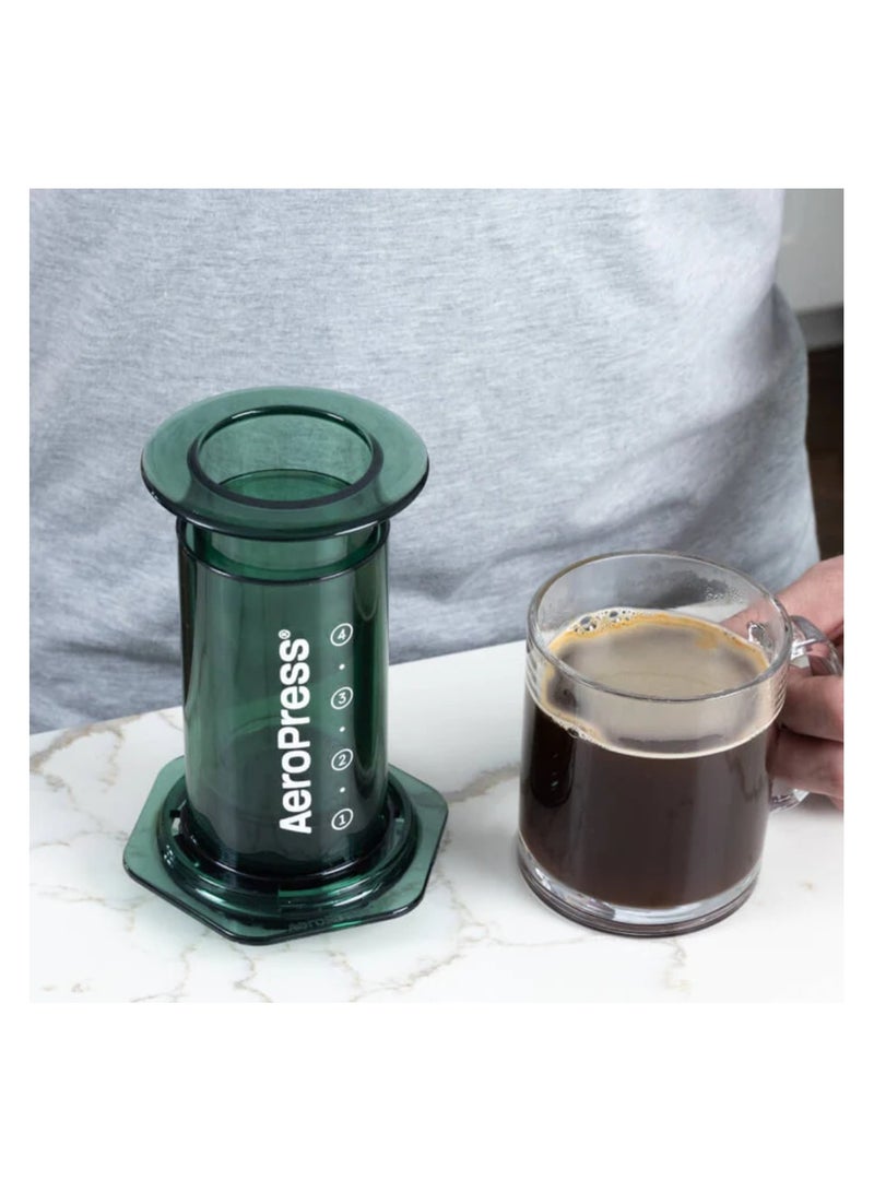 AeroPress Coffee Maker, 3-in-1 Brewing, Portable, Made in USA, Clear Green - 1-2 Cups - Image 3