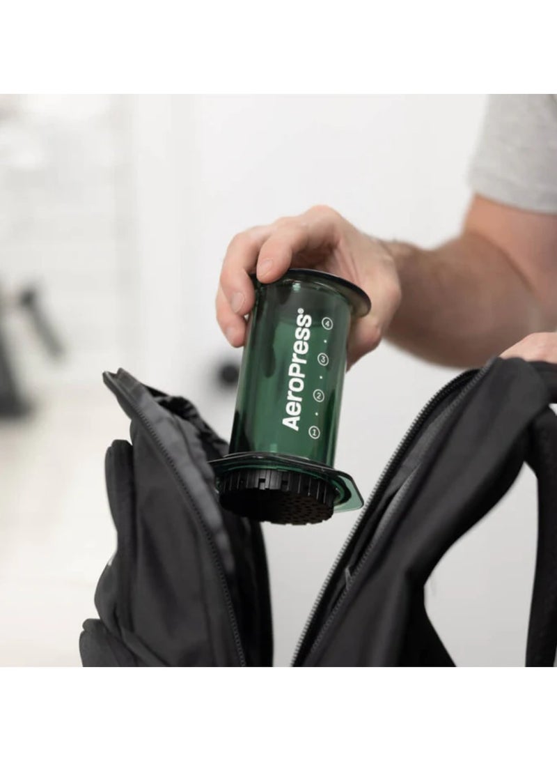 AeroPress Coffee Maker, 3-in-1 Brewing, Portable, Made in USA, Clear Green - 1-2 Cups - Image 4