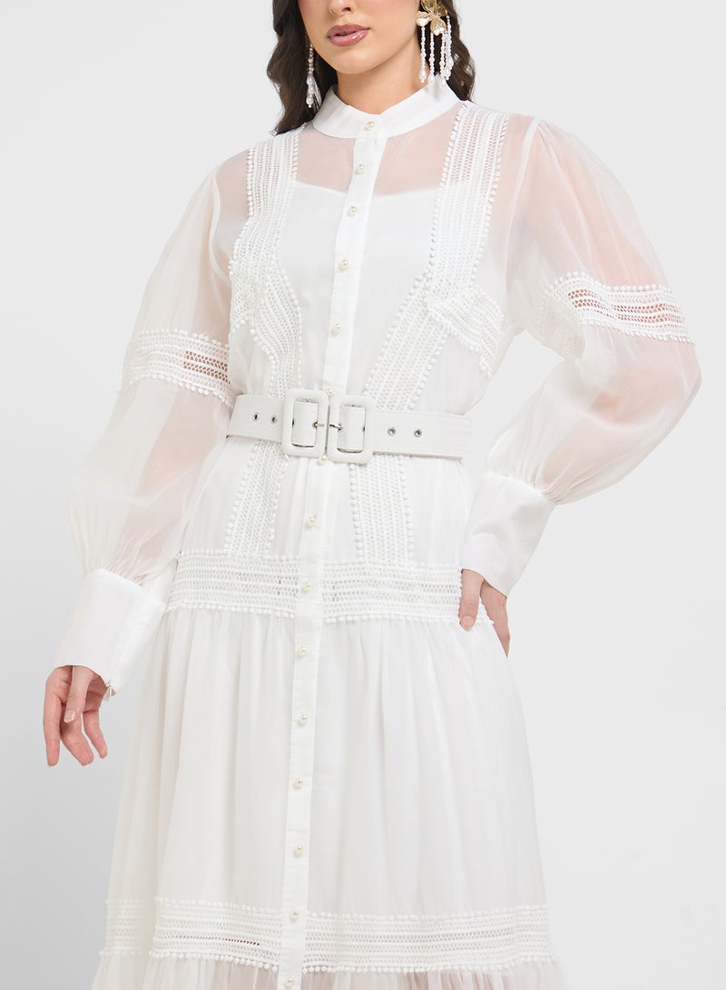 Khizana Puff Sleeve Sheer Dress  - Image 3