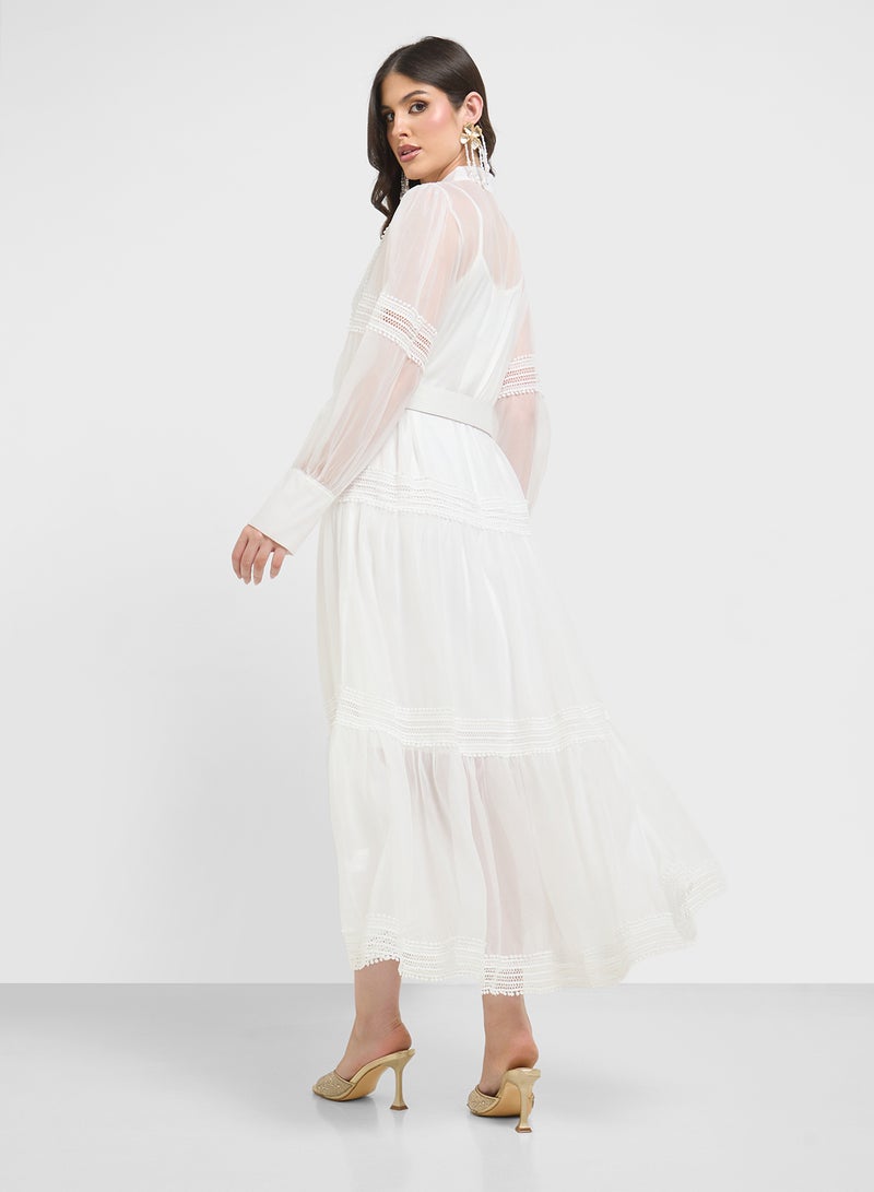 Khizana Puff Sleeve Sheer Dress  - Image 4