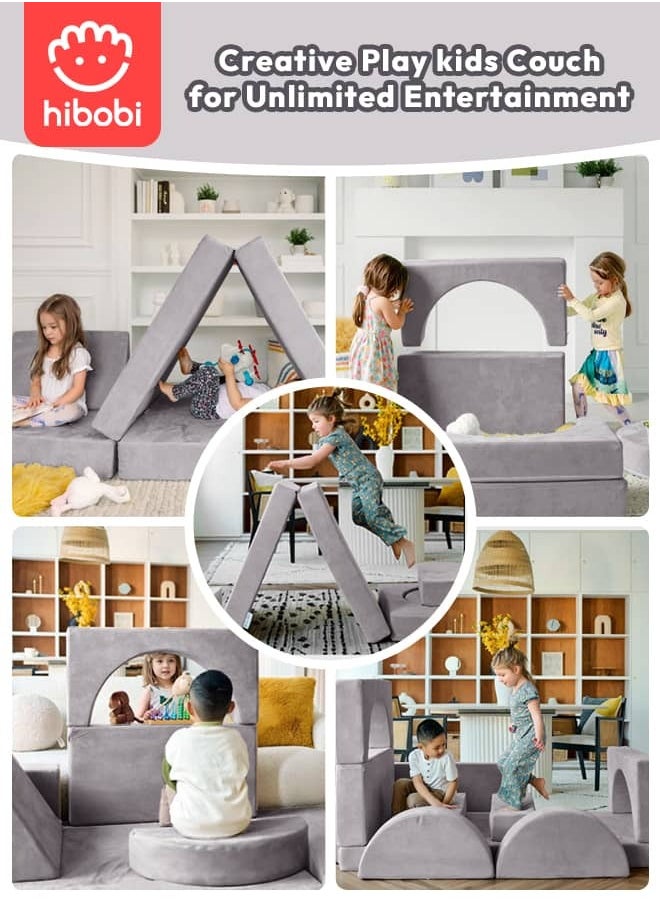hibobi Kid 11-Piece Modular Sofa - Large Creative Play Couch, Promotes Children's Creativity and Motor Skills, Multi-Functional for All Ages, Doubles as Play Toy and Comfortable Seating  - Image 3