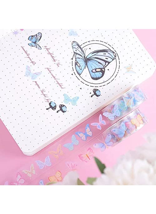 Generic 5 peice Cute Butterfly PET Transparent Washi Tape set  - Image 2