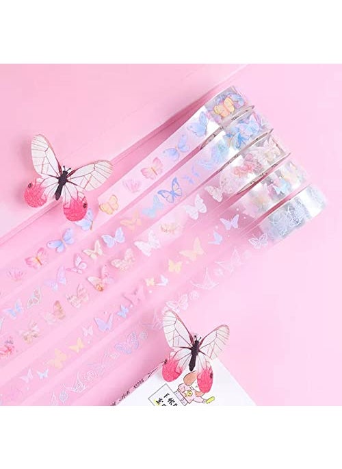 Generic 5 peice Cute Butterfly PET Transparent Washi Tape set  - Image 1