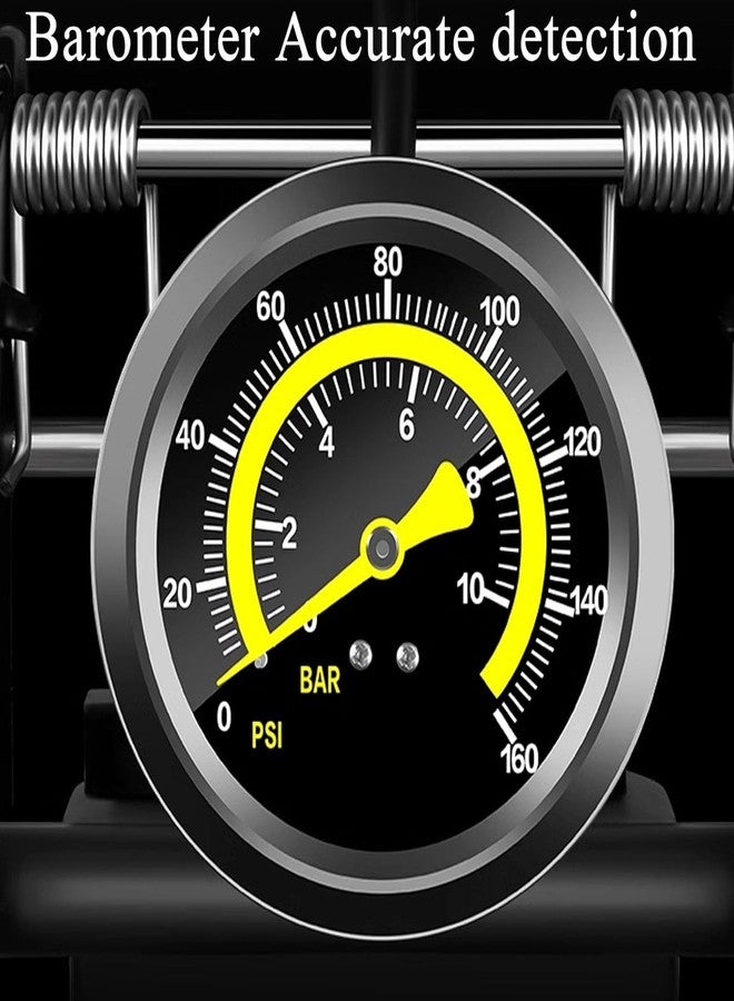 ESTAMINE Foot Pump with 180 PSI Pressure Gauge for Bicycle, Portable Air Pump for Presta, Schrader and Dunlop Valve, Suitable for Inflating Bicycles, Balls, Cars, - Image 3