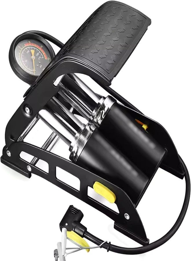 ESTAMINE Foot Pump with 180 PSI Pressure Gauge for Bicycle, Portable Air Pump for Presta, Schrader and Dunlop Valve, Suitable for Inflating Bicycles, Balls, Cars, - Image 1