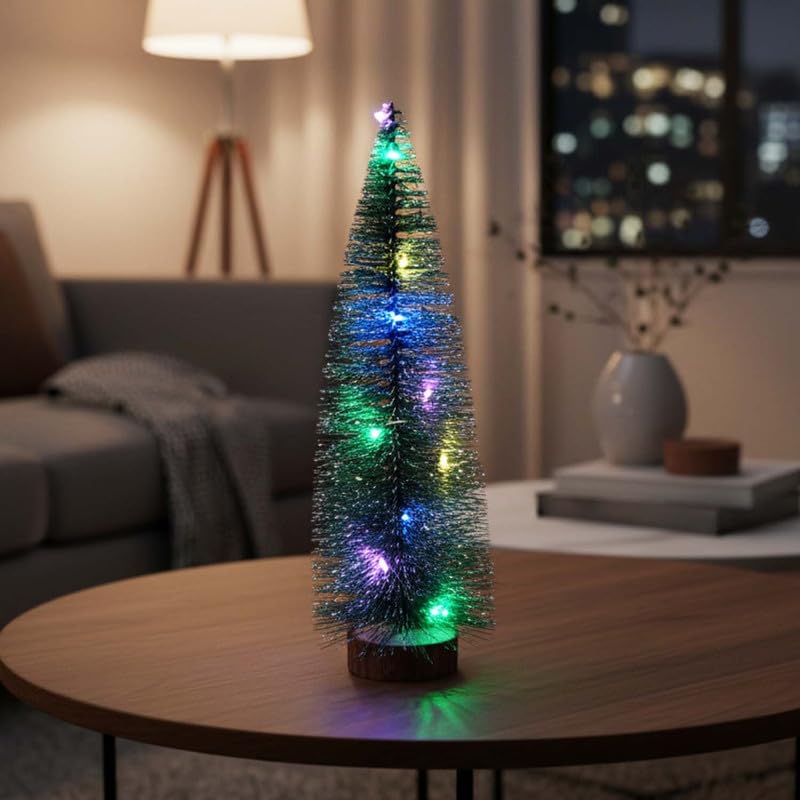 BIANCO Green Mini Christmas Tree with Multi-Color LED Lights | Decorative Tabletop Pine Tree for Home, Office, Living Room, Christmas & New Year Decoration | Perfect for Christmas décor & Gifting - Image 1