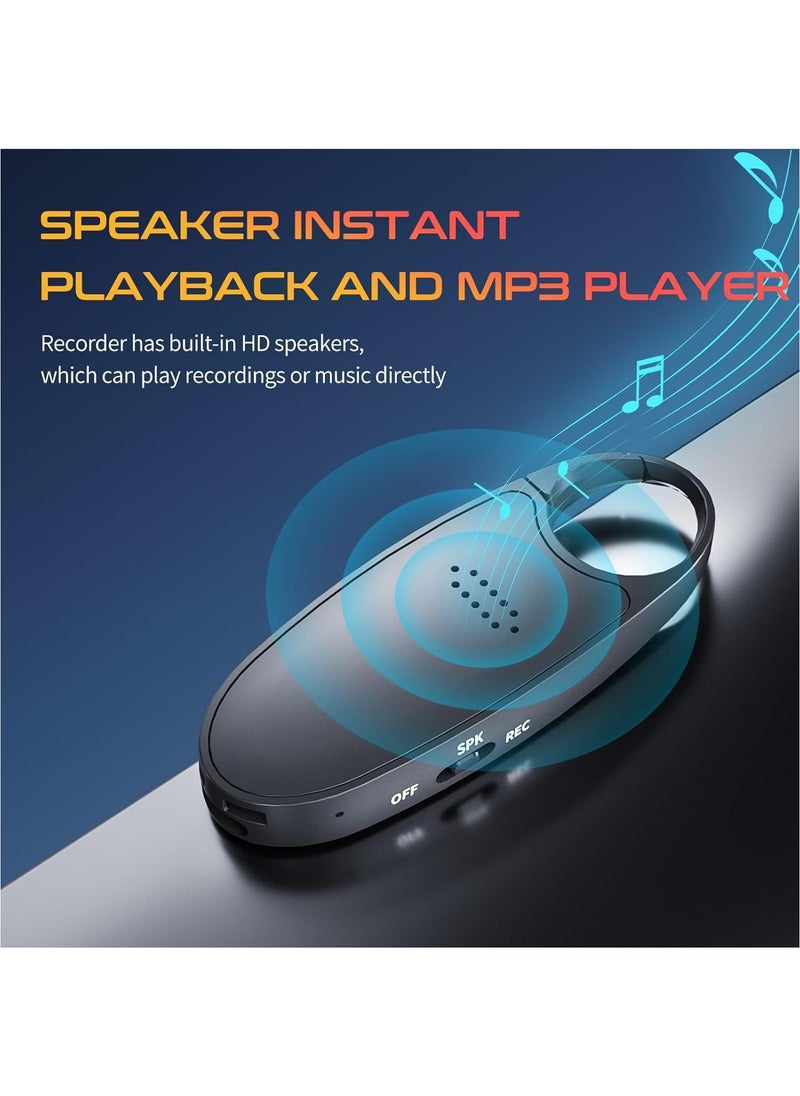 ZESTECH - 64GB (800 Hour) Digital Magnetic Voice Recorder with Playback, 4-in-1 Portable Mini Voice Activated Audio Recorder with AI Noise Cancelling, MP3 Player, Voice Device for Lectures, Meetings, Classroom - Image 1