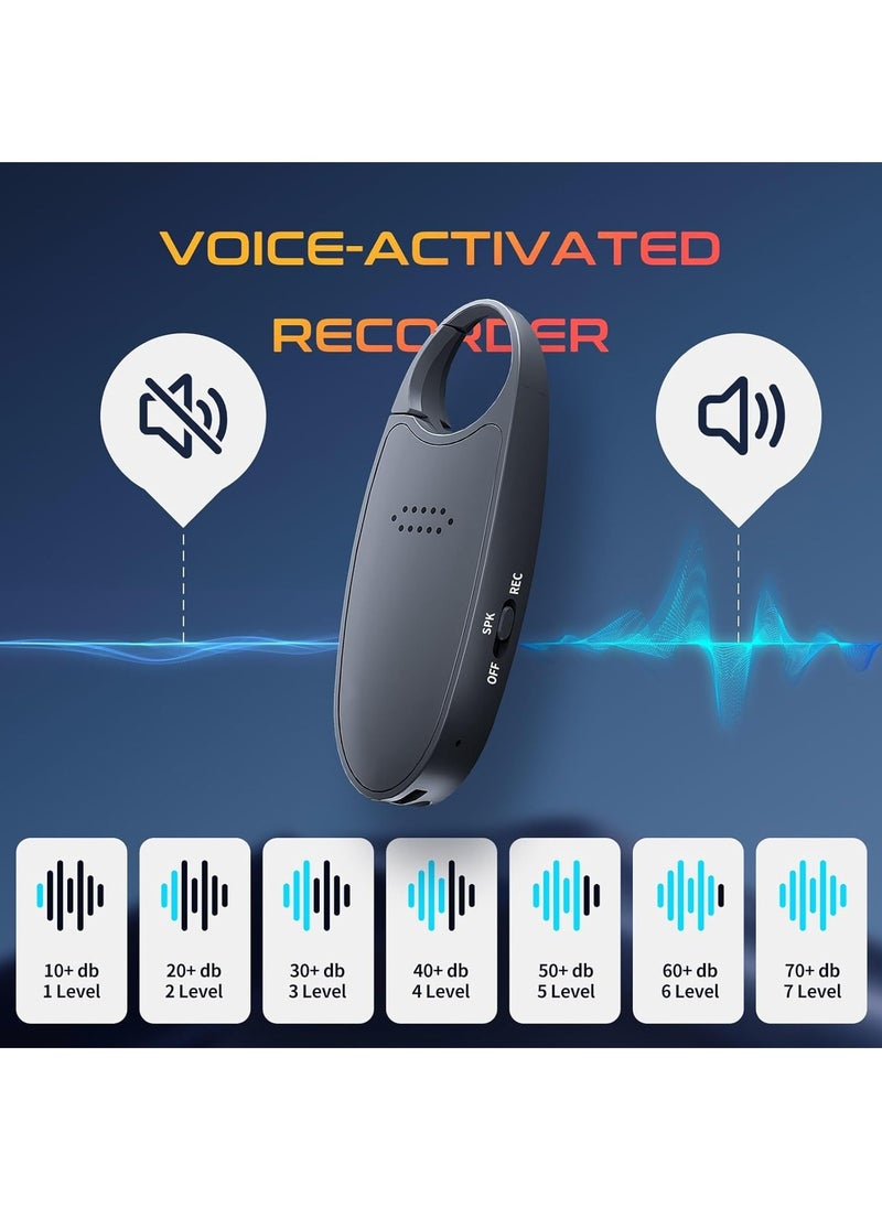 ZESTECH 64GB (800 Hour) Digital Magnetic Voice Recorder with Playback, 4-in-1 Portable Mini Voice Activated Audio Recorder with AI Noise Cancelling, MP3 Player, Voice Device for Lectures, Meetings, Classroom  - Image 3