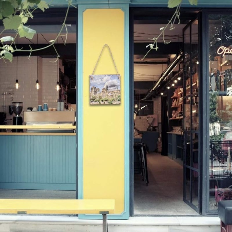 15x15cm Carved Wood Panel Square Hanging Plaque Architectural Motif Engraved Plywood Wall Art for Indoor Display - Image 3