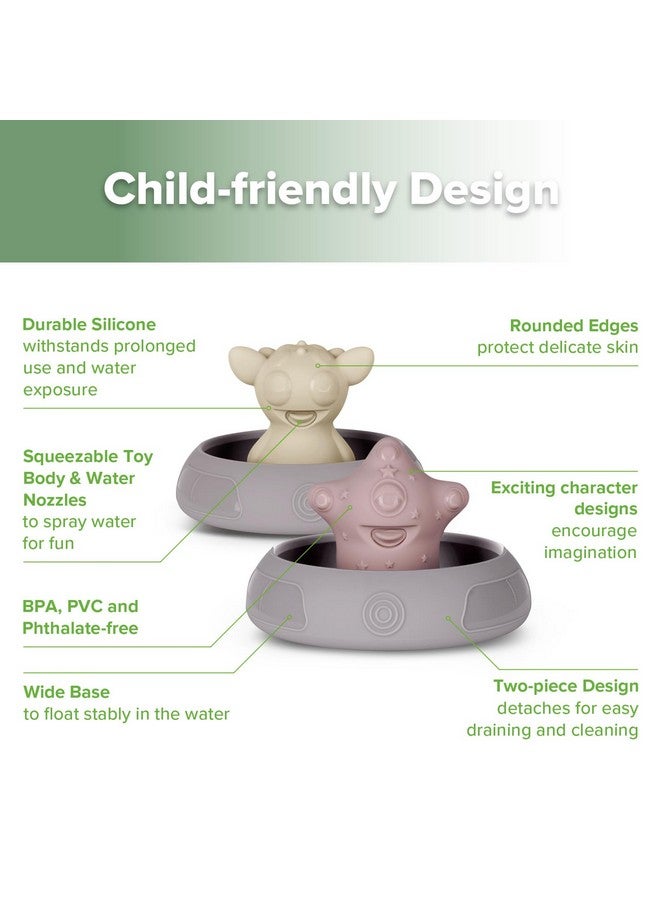 Haakaa Alien Explorers Baby Bath Toys, Food Grade Silicone Toddler Squirt Water Toys for Bathtubs/Swimming Pools/Beaches, Detachable Mold Free Floating Tub Toys for Kids Ages 1-3 (Nova+Jupiter) - Image 4