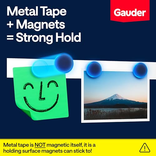 GAUDER Self-Adhesive Metal Tape - Ideal for Tonie Figures & Shelves - Holding Surface for Magnets - Ferrous Tape with Foam Adhesive - Thin Metal Steel Strip (41 ft x 1.4 in) - Image 3