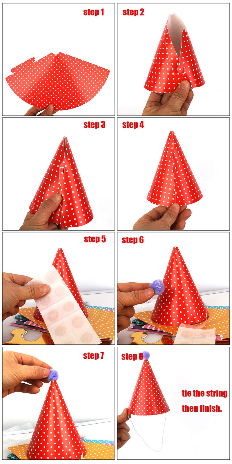 Vesil Mini Kids Birthday Party Hats, Assorted, DIY Assembly Required - Image 4