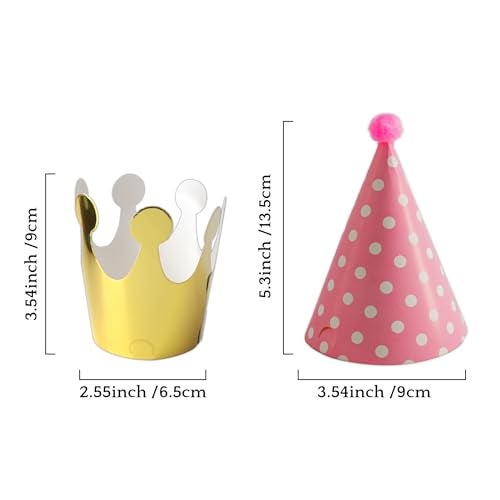 Vesil Mini Kids Birthday Party Hats, Assorted, DIY Assembly Required - Image 3